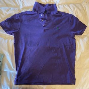 Purple Ralph Lauren polo shirt.
